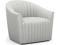 Channel Swivel Accent Chair in Cream Faux Linen