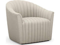 Channel Swivel Upholstered Accent Chair in Beige Canyon Weave