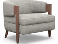 Kelsey Accent Chair in Gray Fabric with Wood Frame