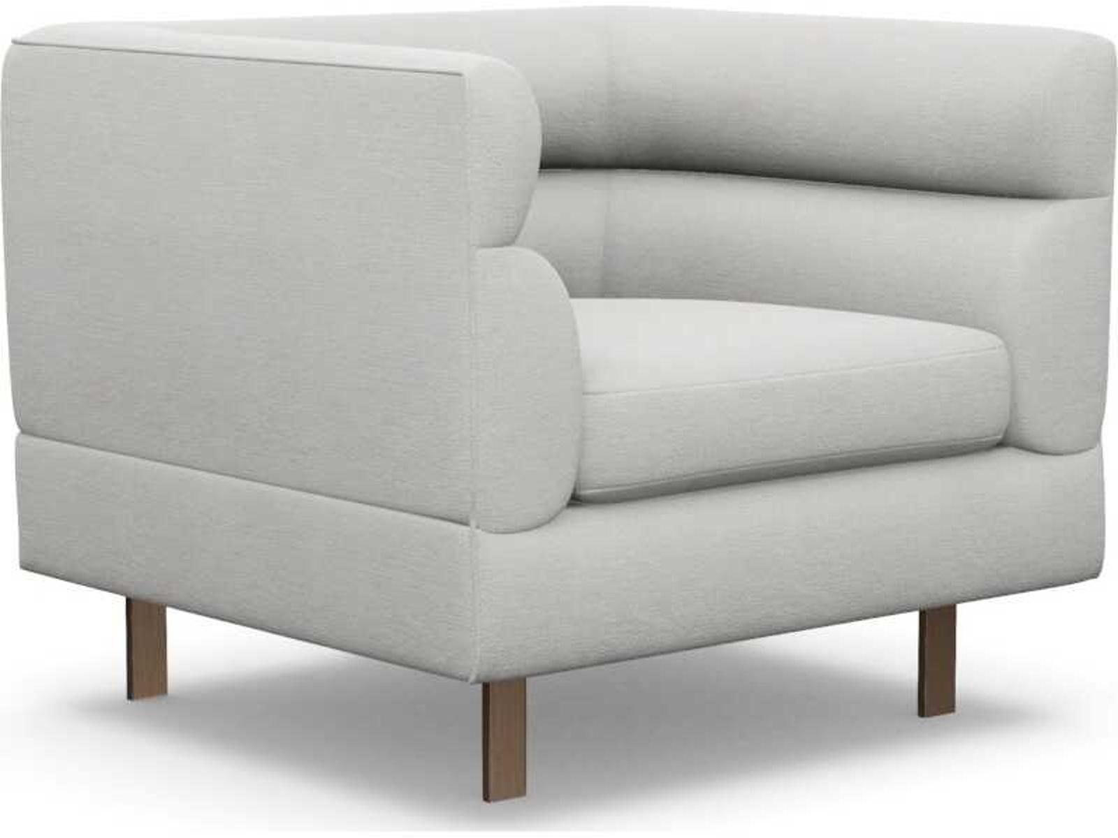 Ornette Club Chair in Cream Faux Shearling with Bronze Legs