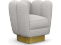 Gallery Swivel Accent Chair in Storm Paseo Linen and Polished Brass