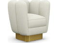 Gallery Swivel Accent Chair in White Fabric