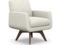 Landon Revolving Accent Chair in White Upholstery