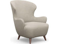 Ollie Accent Chair in Beige Loma Weave Fabric with Wood Legs