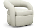 Targa Swivel Accent Chair in White Bay Crest Fabric