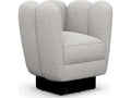 Gallery Swivel Accent Chair in Fresco Faux Linen with Gunmetal Base