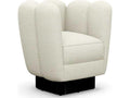 Gallery Swivel Cream Accent Chair with Brass Base