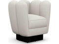 Gallery Swivel Cream Accent Chair with Brass Base