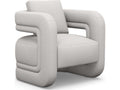 Scillia Upholstered Accent Armchair in Beige Polyester Blend