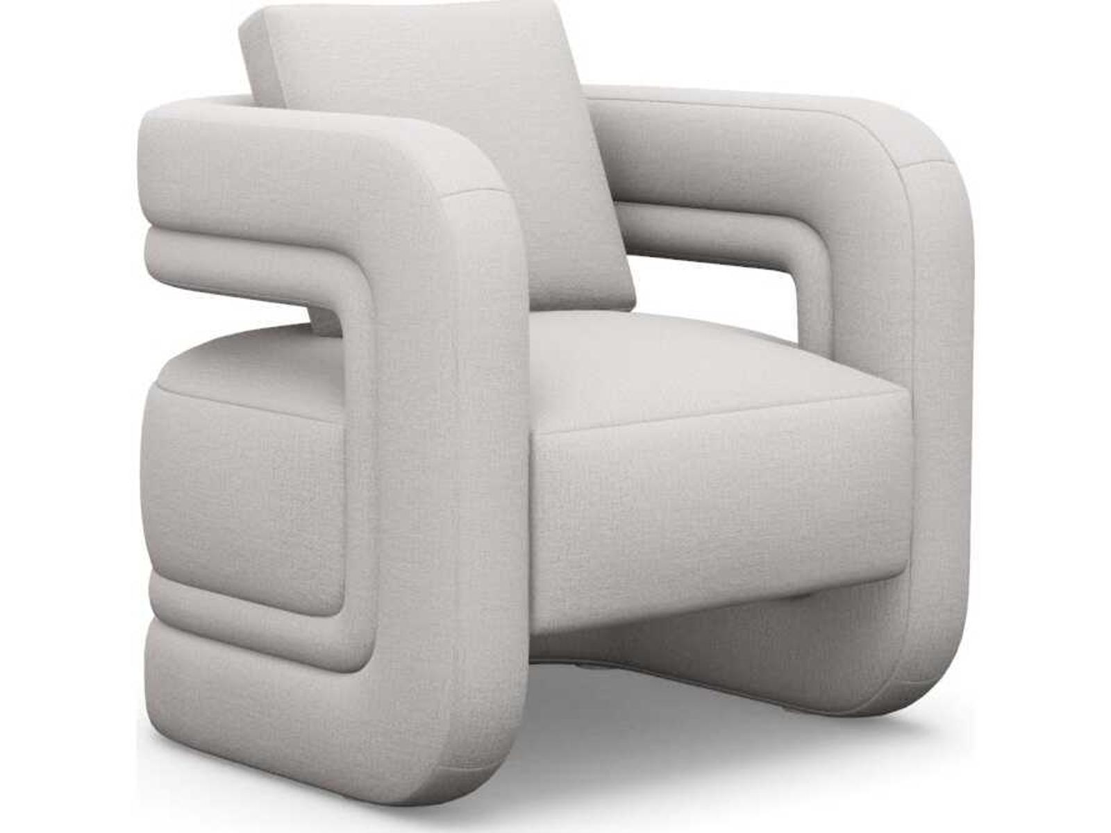 Scillia Upholstered Accent Armchair in Beige Polyester Blend