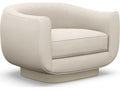 Spectrum Swivel Cream Faux Linen Accent Chair