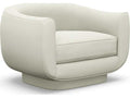 Spectrum Swivel Accent Chair in Pure White Faux Linen