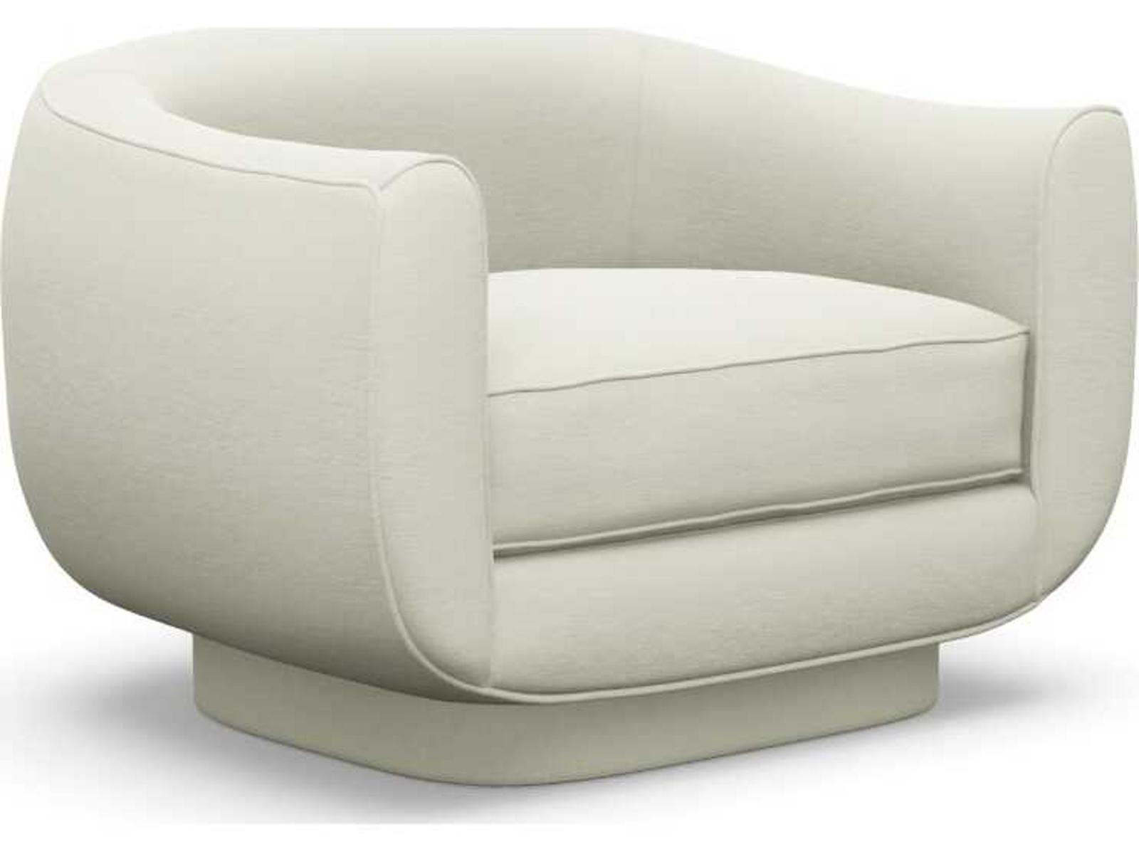 Spectrum Swivel Accent Chair in Pure White Faux Linen