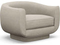 Spectrum Swivel Accent Chair in Beige Loma Weave Fabric