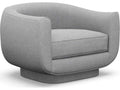 Spectrum Swivel Accent Chair in Pure Grey Faux Linen