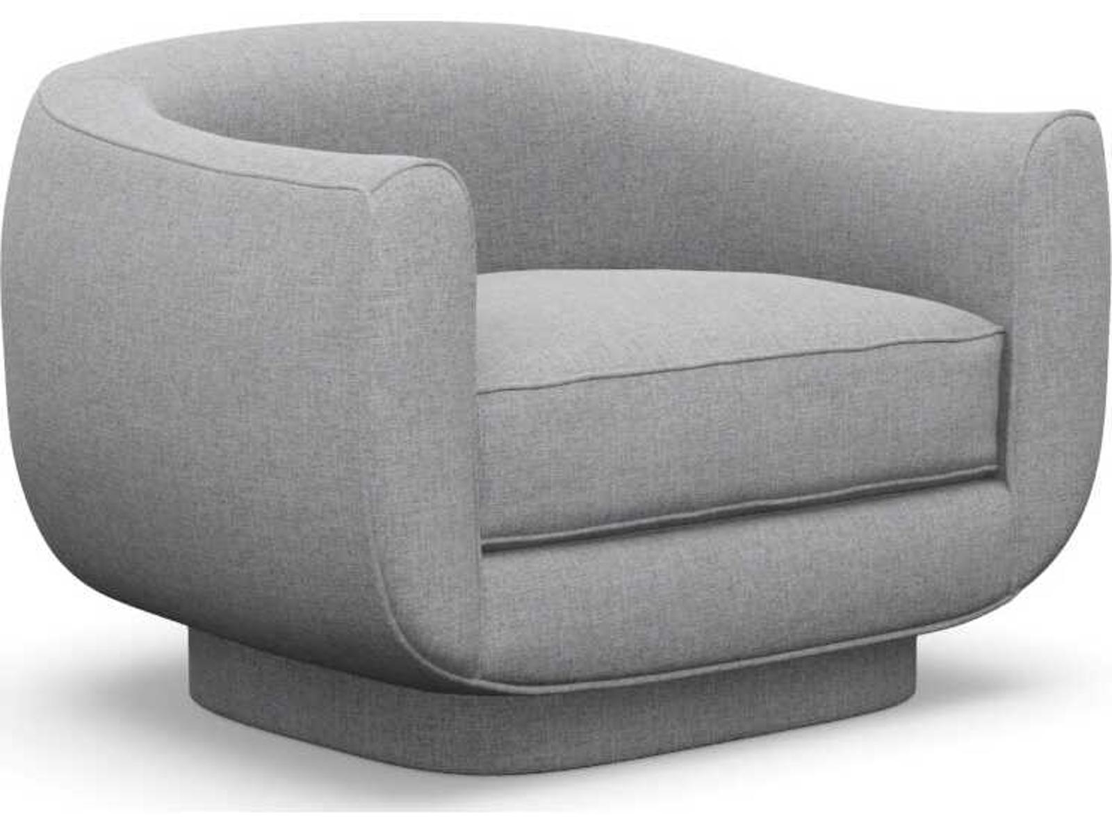 Spectrum Swivel Accent Chair in Pure Grey Faux Linen