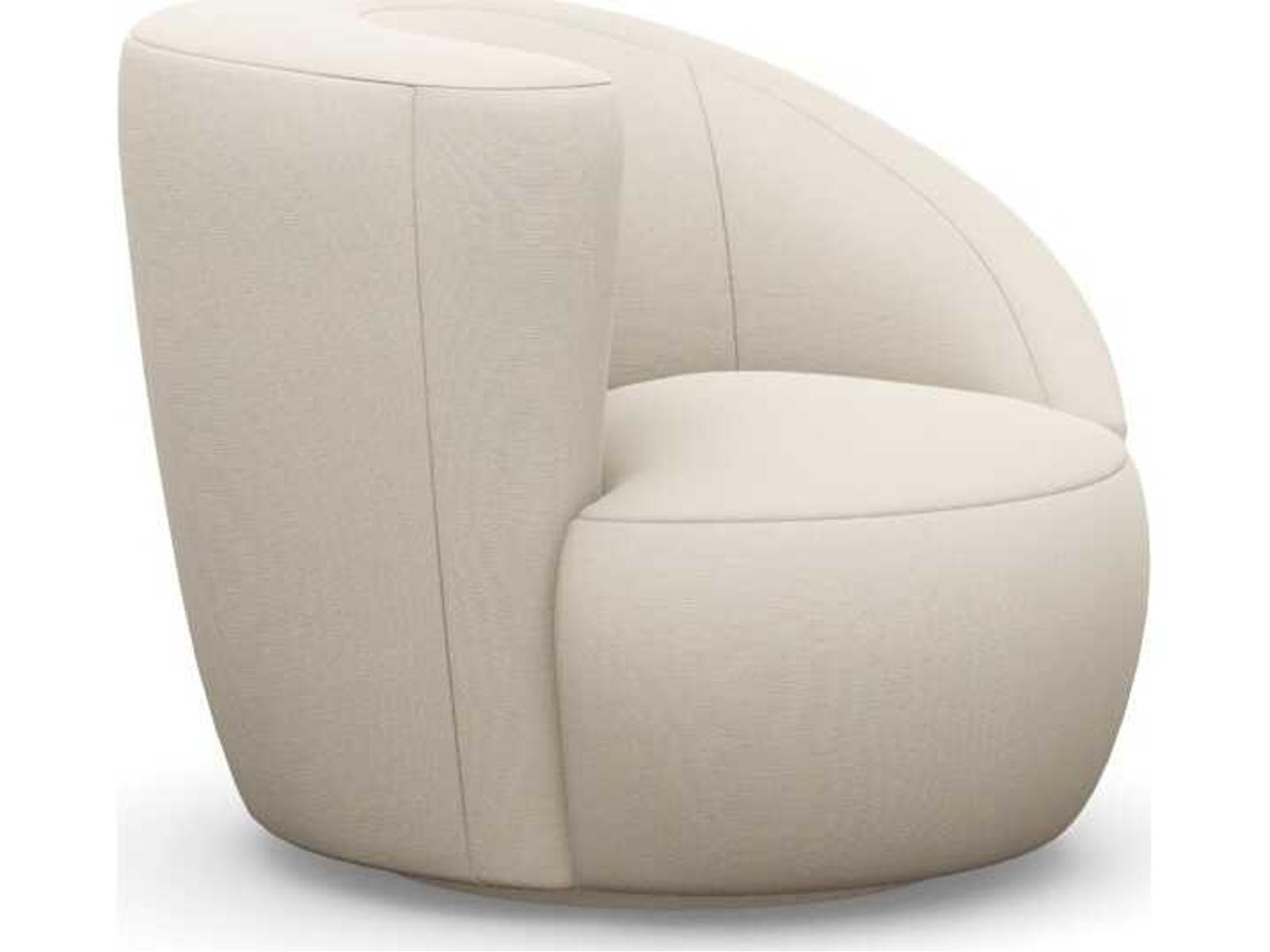 Carlisle Swivel Cream Accent Chair in Sumptuous Fabric