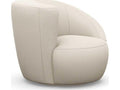 Carlisle Swivel Accent Chair in White Faux Linen
