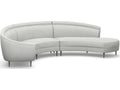 Capri 3-Piece Chaise Sectional Sofa in Gray Upholstery