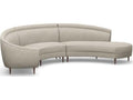 Capri 3-Piece Right Chaise Beige Upholstered Sectional Sofa