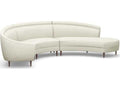 Capri 3-Piece Right Chaise Sectional Cream Faux Leather