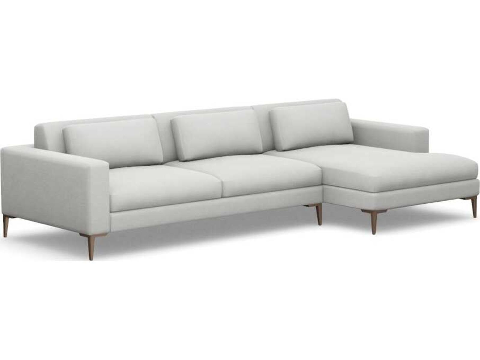 Izzy 2-Piece Right Chaise Sectional Sofa in Beige Faux Linen