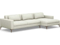 Izzy 2-Piece Upholstered Sectional Sofa in Pure Fabric with Bronze Legs