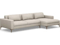 Izzy 2-Piece Right Chaise Fabric Sectional Sofa in Beige