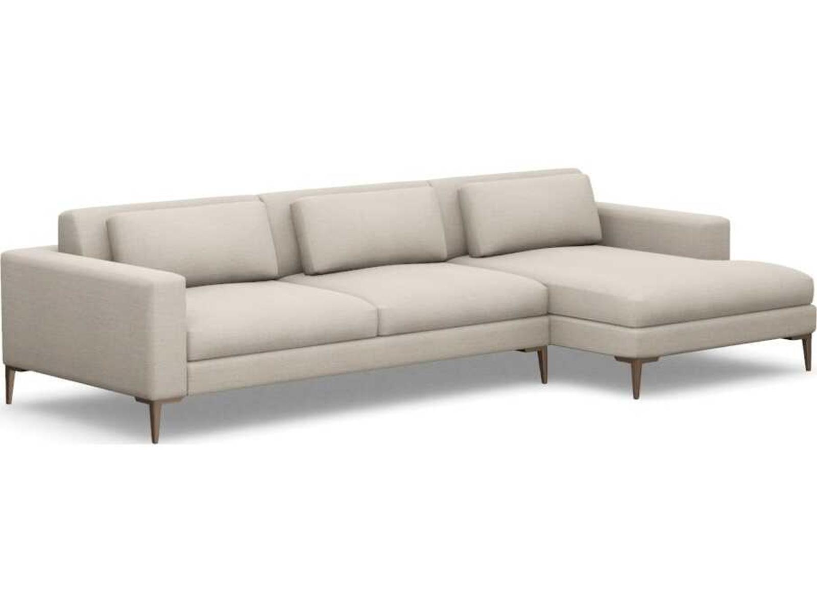 Izzy 2-Piece Right Chaise Fabric Sectional Sofa in Beige