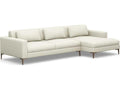 Izzy 2-Piece Chaise Faux Leather Sectional Sofa in Cream