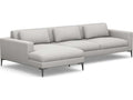 Valencia 3-Piece Sectional Sofa in Gray Faux Linen