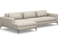 Valencia 3-Piece Upholstered Sectional Sofa in Beige with Polished Nickel Legs