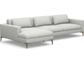 Comodo 2-Piece Left Chaise Faux Linen Sectional Sofa in Beige