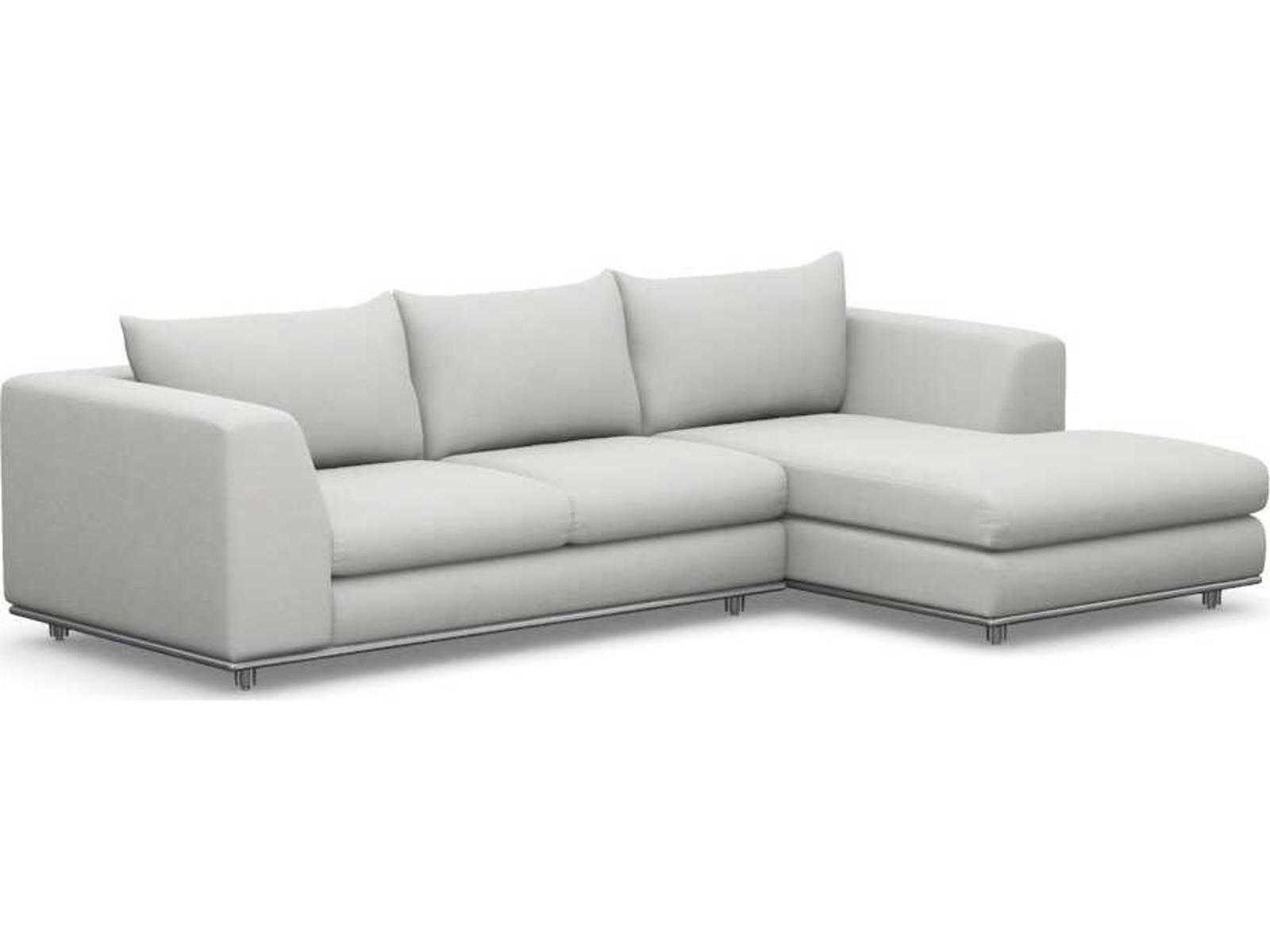 Comodo 2-Piece Right Chaise Beige Upholstered Sectional Sofa