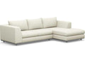 Comodo 2-Piece Right Chaise Sectional Sofa Cream Faux Leather