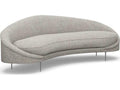Ava Left Upholstered Sofa in Rock with Polished Nickel