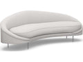 Ava Left Arm Facing Modular Luxe Chenille Sofa in Bungalow White with Polished Nickel