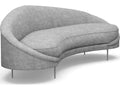 Ava 3-Seat Heathered Chenille Sofa in Feather with Polished Nickel