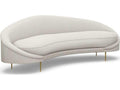 Ava 3-Seat Boucle Upholstered Sofa in Cream with Polished Brass