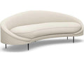 Ava 3-Seat Faux Linen Sofa with Polished Brass Stainless Steel Base