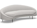 Ava Storm Polished Nickel Gray Upholstered Sofa