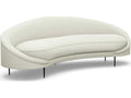 Ava Pure White Upholstered Right Sofa with Polished Brass Base