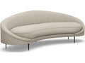 Ava Loma Weave Upholstered Right Sofa in Wheat with Polished Nickel