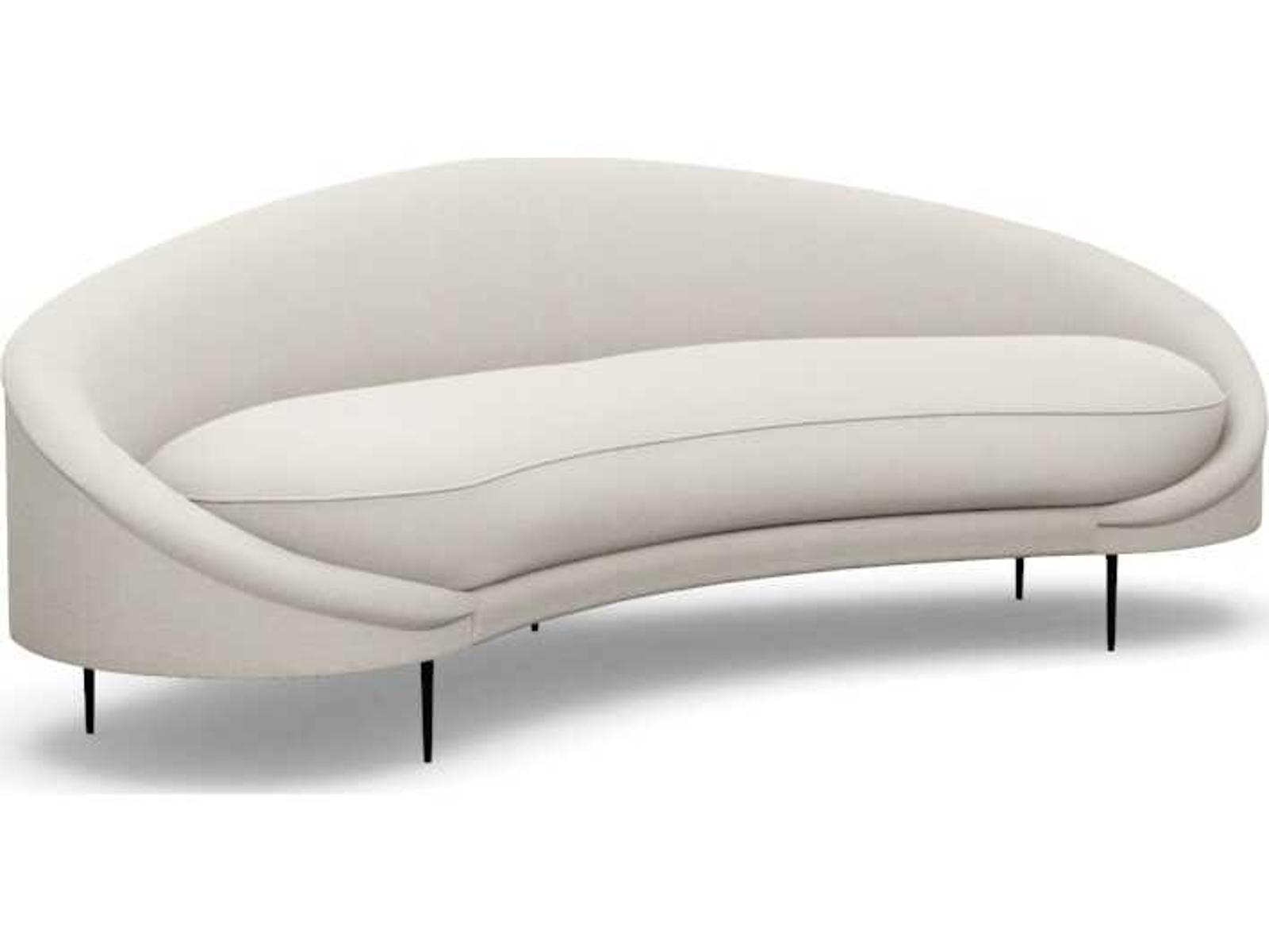 Ava 3-Seat Boucle Sofa with Polished Brass Base