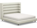 Ornette California King Upholstered Platform Bed in White and Walnut