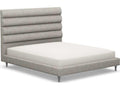 Channel Gray Hardwood Upholstered California King Platform Bed