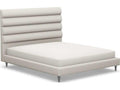 Channel Beige Upholstered California King Platform Bed