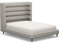 Ornette Queen Gray Solid Wood Upholstered Platform Bed