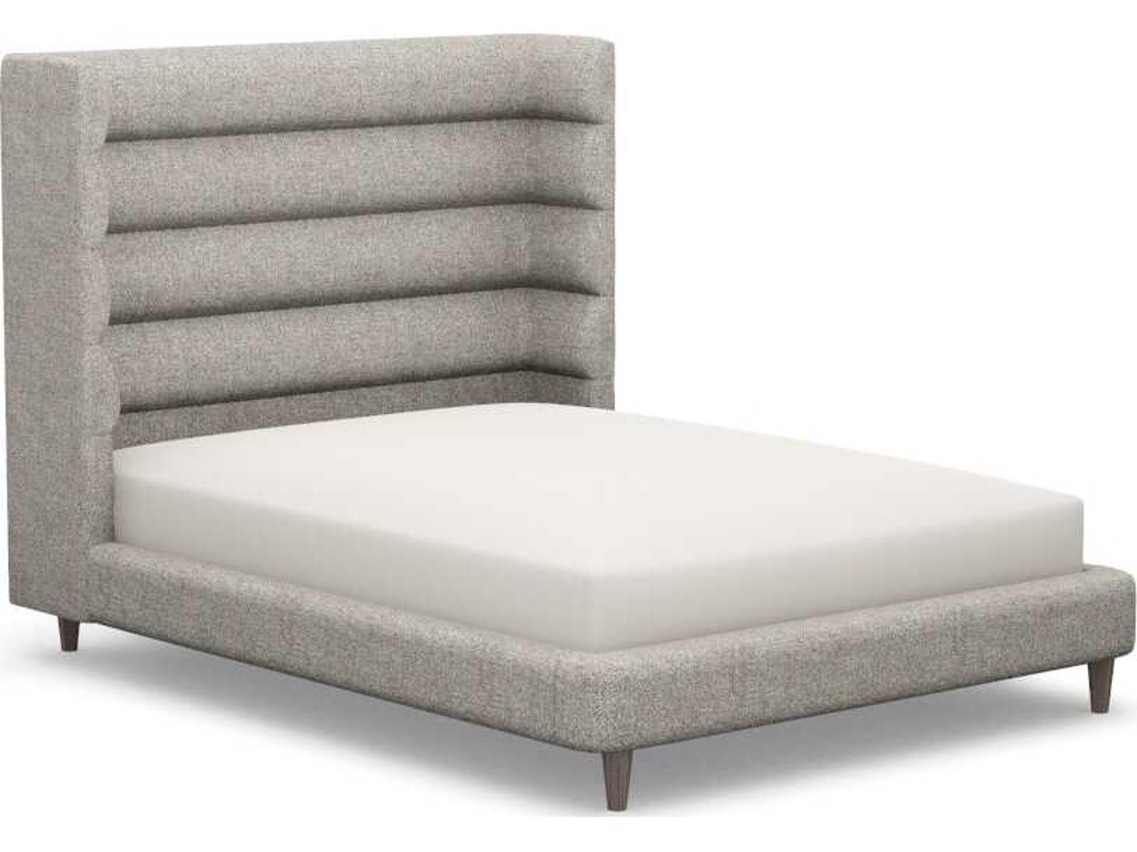 Ornette Queen Gray Solid Wood Upholstered Platform Bed