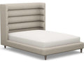 Ornette Upholstered Queen Platform Bed in Beige Fabric